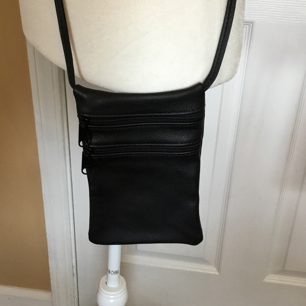 Soft Black Leather Crossbody Bag